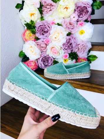 Dámske zelené espadrilky