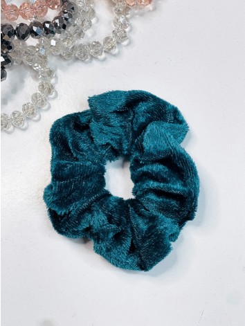 Scrunchie zamatová gumička do vlasov - zelená