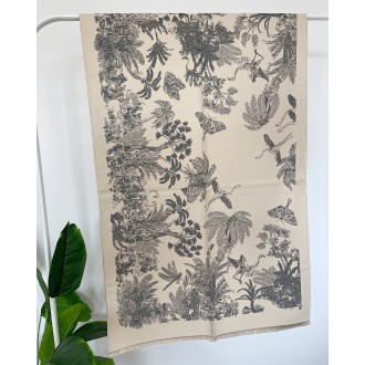 Luxusný šál CS015 Tropical island - Grey