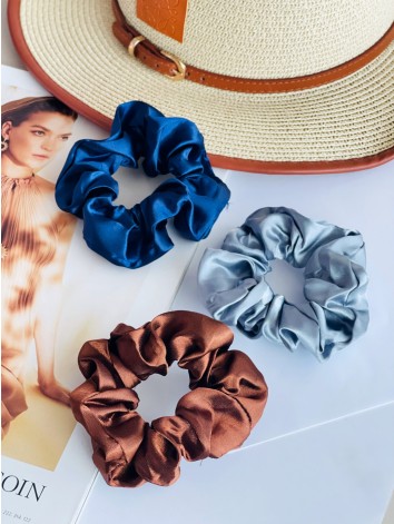 Scrunchie saténová gumička do vlasov - ružová