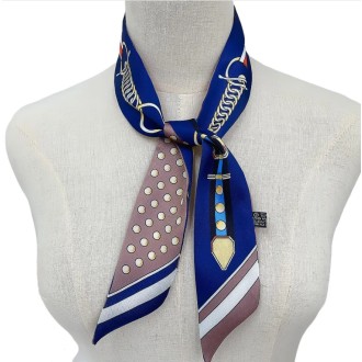 Luxusná hodvábna stuha Belt-blue